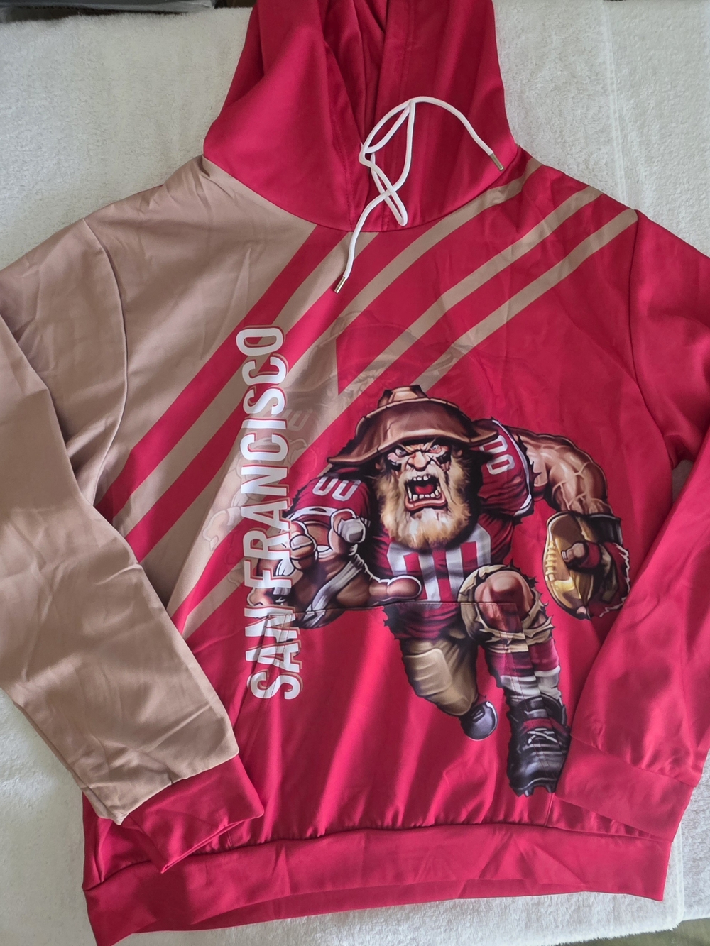 Vintage-Style San Francisco 49ers Mascot Colorblock Pullover Hoodie
